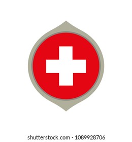 Circle flag of Switzerland