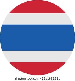 A Circle Flag of Thailand on White Background. Vector. EPS File.