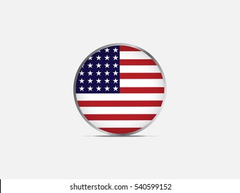 Circle flag United states of America