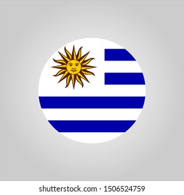 circle flag of uruguay on gray background
