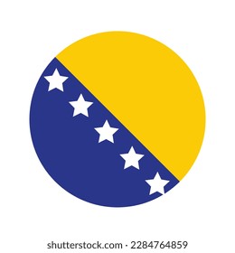 Circle Flag Vector Of Bosnia And Herzegovina 