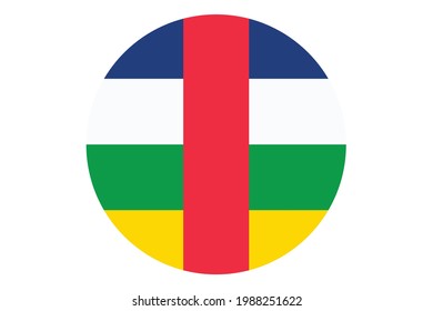Vector de bandera circular de la República Centroafricana sobre fondo blanco.