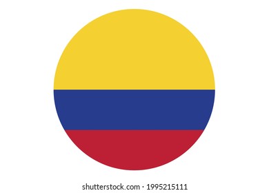 Circle flag vector of Colombia on white background.