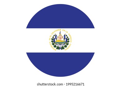 Circle flag vector of El Salvador on white background.