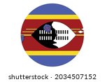 Circle flag vector of Eswatini on white background. 