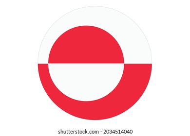 Circle flag vector of Greenland on white background. 