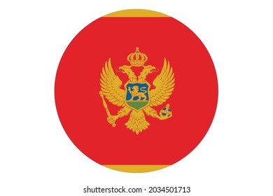 Circle flag vector of Montenegro on white background. 