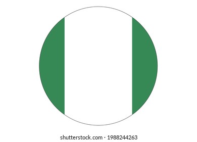 Circle flag vector of Nigeria on white background.