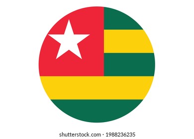 Circle flag vector of Togo on white background.