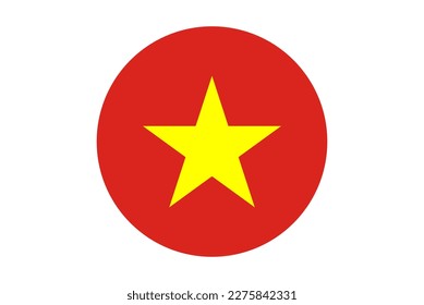 Circle Flag of Vietnam, vector button flag
