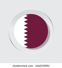 Circle flags of Qatar country flags with white backgrounds