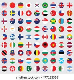 Circle flags vector of the world