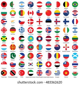 Circle flags of the world