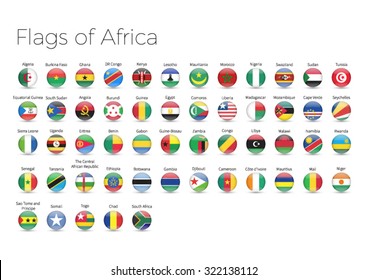 Circle Flags Of The World. Flags of Africa