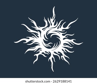 Circle flame fire illustration in vector format. This dynamic design showcases a symphony of swirling flames