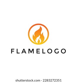 Circle Flame Logo Design Template
