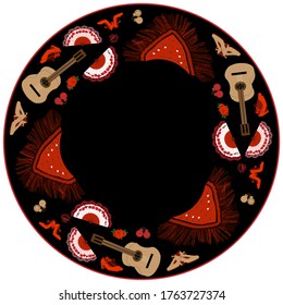 Circle flamenco ornament. For design of umbrella, plate, tablecloth, CD or any other circle object.