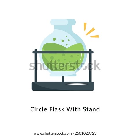 Circle Flask With Stand Vector Flat Icon Design illustration Symbol on White background EPS 10 File 