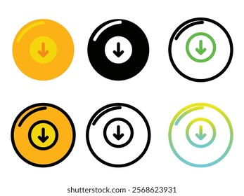 Circle flat DVD disk download icon flat design