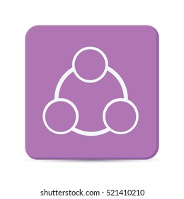 circle flat icon vector isolated purple background