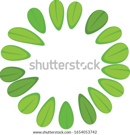 Circle flat leaves islated on white backgraund
