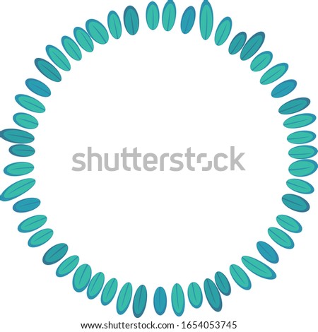 Circle flat leaves islated on white backgraund
