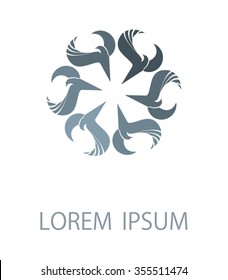 Circle flock birds - design template.