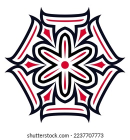 Circle floral alpona template for your design