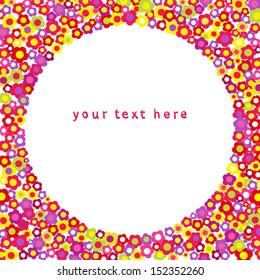 Circle floral background. Template for design