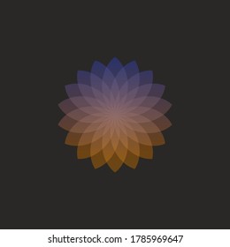 Circle Floral in the dark with simple gradient