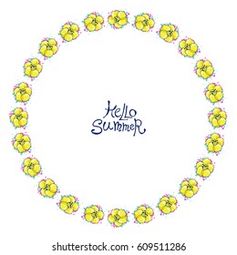 Circle floral frame