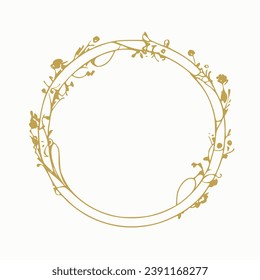 Vector de cuadro floral circular Ilustración. vector de cuadro circular