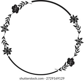 Ilustración vectorial del marco floral del círculo. Bueno para el Anuncio, cartel, tarjeta de felicitación, tarjeta del partido, invitación, Plantilla, publicidad, campaña y redes sociales.