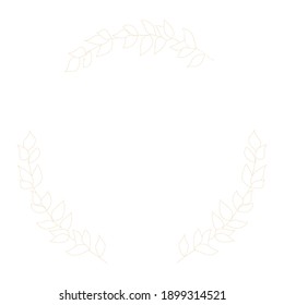 Circle floral frame in yellow color. Doodle style. Decorative Wreaths for design, logo template,  wedding save date, valentine, for party, holiday decor, textile.