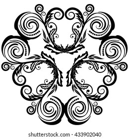 Circle floral ornament design element, EPS8 - vector graphics.