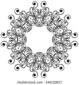 Ornamento floral circular, EPS8 - gráficos vetoriais.
