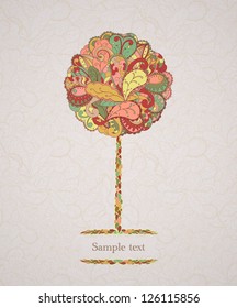 Circle floral tree. Eps 10 vector image.