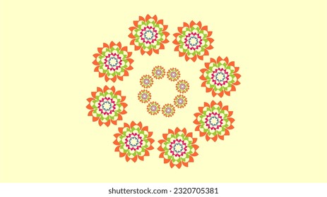Circle Floral Vektorgrafik - Abstrakt