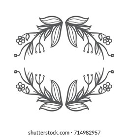 circle floral vintage draw frame vector illustration