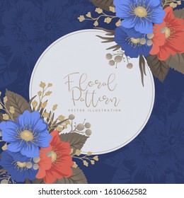 Circle flower borders - round frame