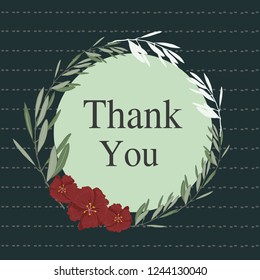 Circle flower and branch frame, can use for wedding invitation, ornament, greeting cards, etc