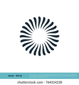 Circle Flower Fractal Decorative Icon Vector Logo Template Illustration Design. Vector EPS 10.