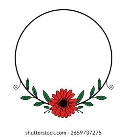 Circle flower frame in design