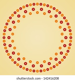 Circle flower frame. Vector illustration.