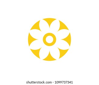 Circle flower icon Logo Template vector illustration design