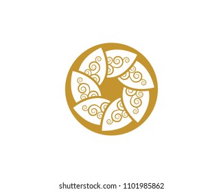 Circle flower icon Logo Template vector illustration design