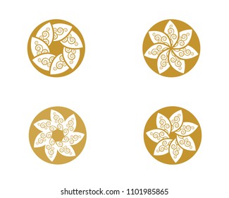 Circle flower icon Logo Template vector illustration design