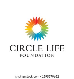 Circle Flower logo icon designs template elements