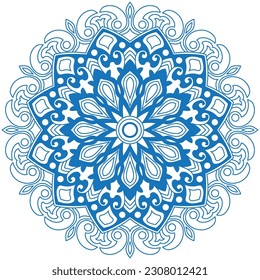 Circle flower of mandala with floral ornament pattern,Vector mandala relaxation patterns unique design with nature style, Hand drawn pattern,Mandala template for page decoration cards, book,