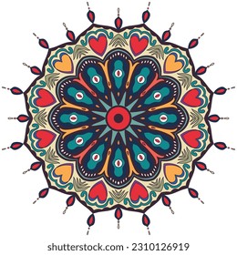 Circle flower of mandala with floral ornament pattern,Vector mandala relaxation patterns unique design with nature style, Hand drawn pattern,Mandala template for page decoration cards, book,